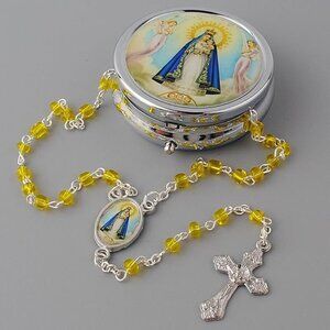 Catholic Town Rosary Necklace with Our Lady of Charity "Virgen de la Caridad del